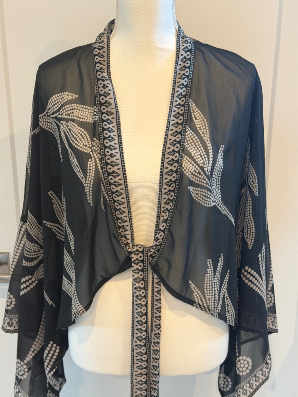 Anthropologie Pilcro  Boho Sheer Tie Cover Up Layering Top One Size